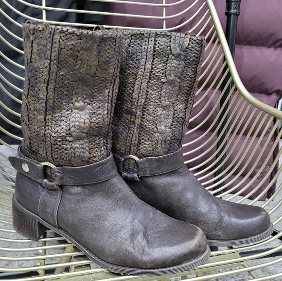 Stuart Weitzman dark brown biker boots - Picture 1 of 9